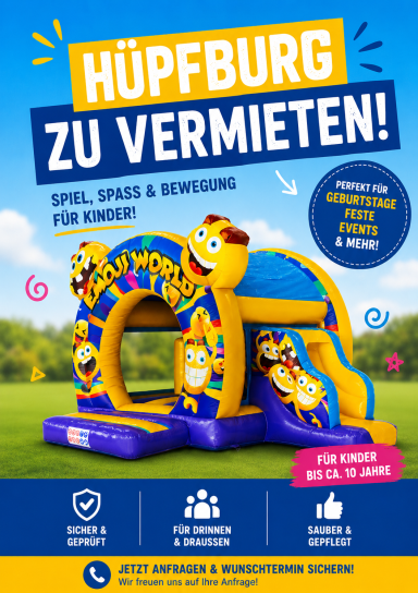 Emojis Kinder Hüpfburg + Gebläse